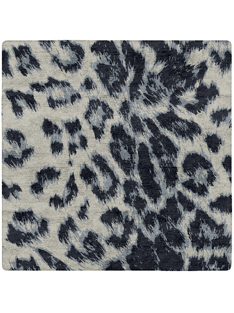 Snowy Fur Animal Prints Square Hand Tufted Bamboo Silk Custom Rug by Rug Artisan