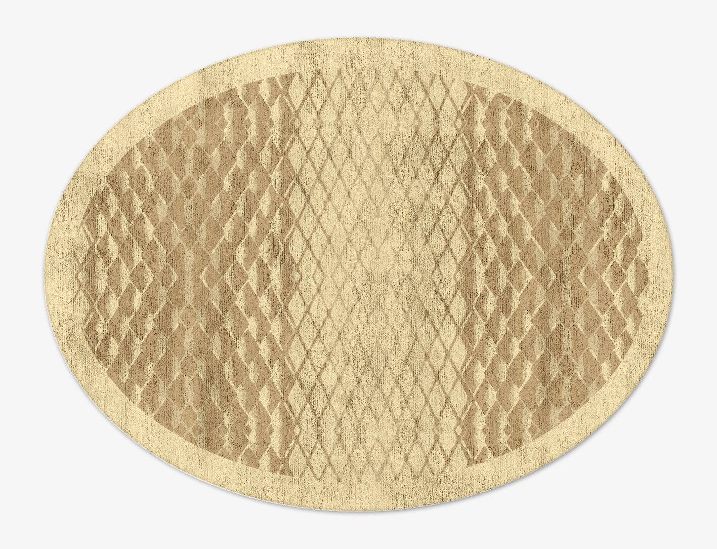 Soga Origami Oval Hand Tufted Bamboo Silk Custom Rug by Rug Artisan