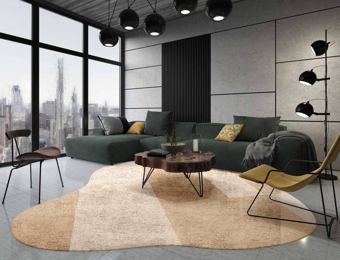 Solasta  Splash Hand Tufted Bamboo Silk Custom Rug by Rug Artisan