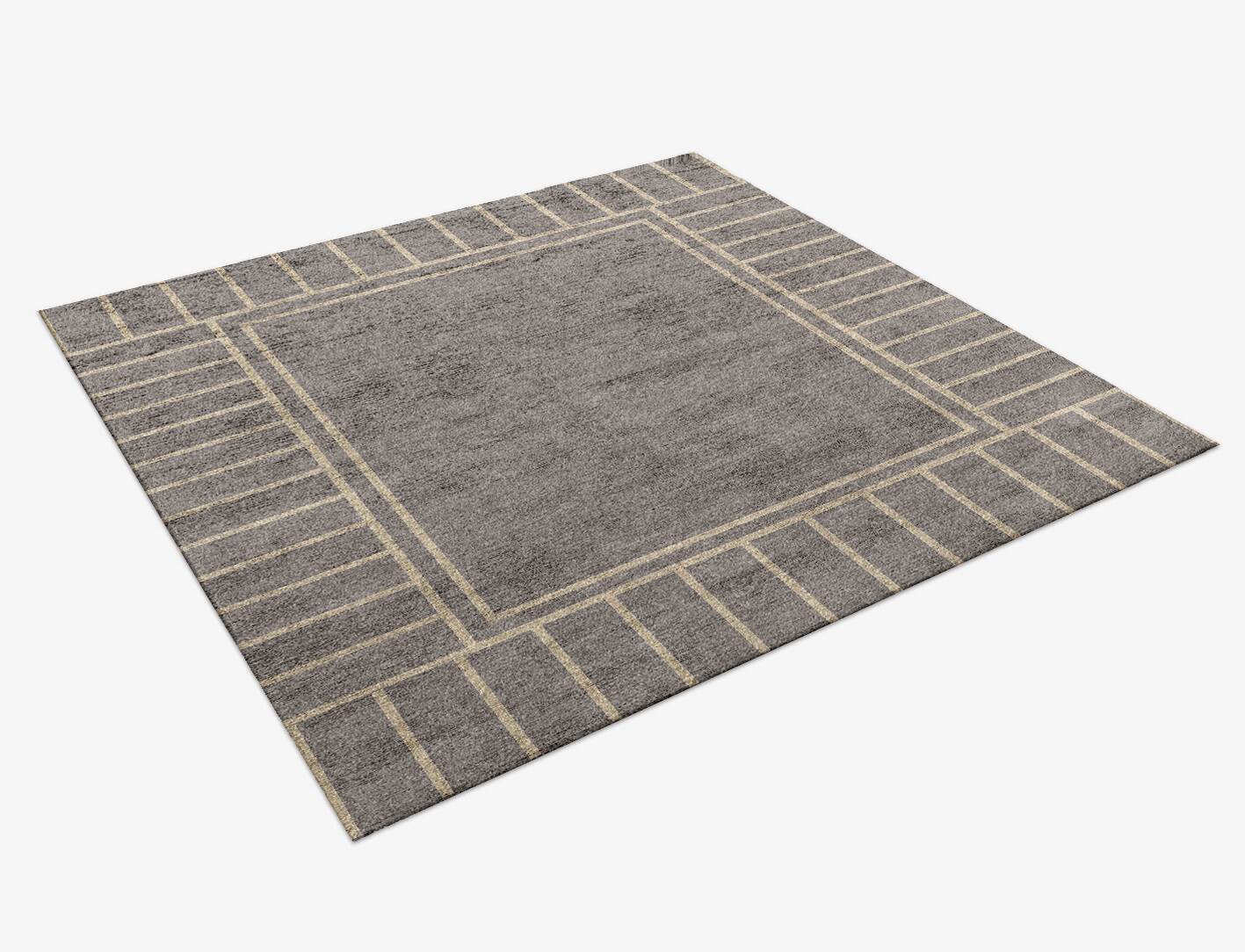 Solivagant Minimalist Square Hand Knotted Bamboo Silk Custom Rug by Rug Artisan