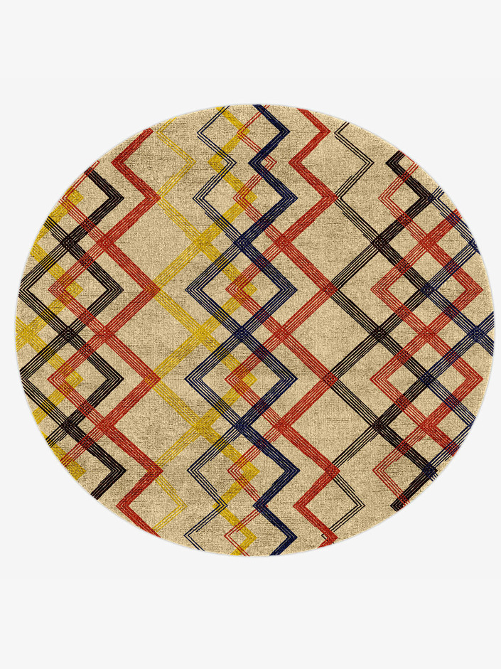 Sonus Abstract Round Hand Knotted Bamboo Silk Custom Rug by Rug Artisan