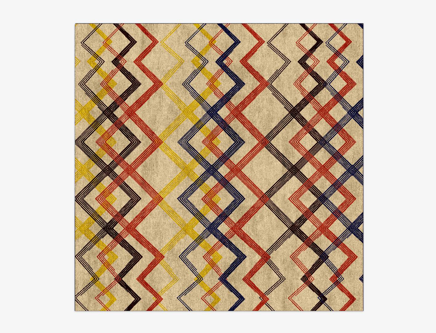 Sonus Abstract Square Hand Knotted Bamboo Silk Custom Rug by Rug Artisan