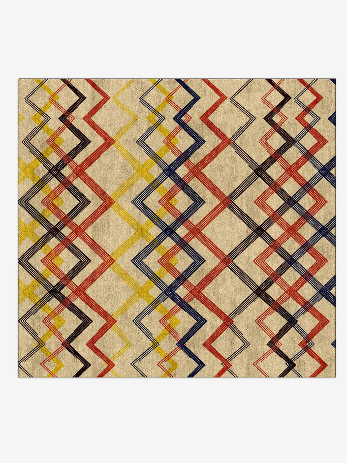 Sonus Abstract Square Hand Knotted Bamboo Silk Custom Rug by Rug Artisan
