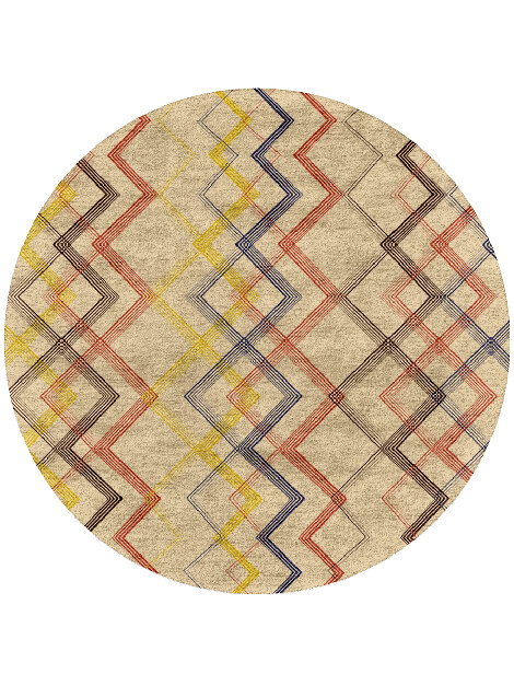 Sonus Abstract Round Hand Tufted Bamboo Silk Custom Rug by Rug Artisan