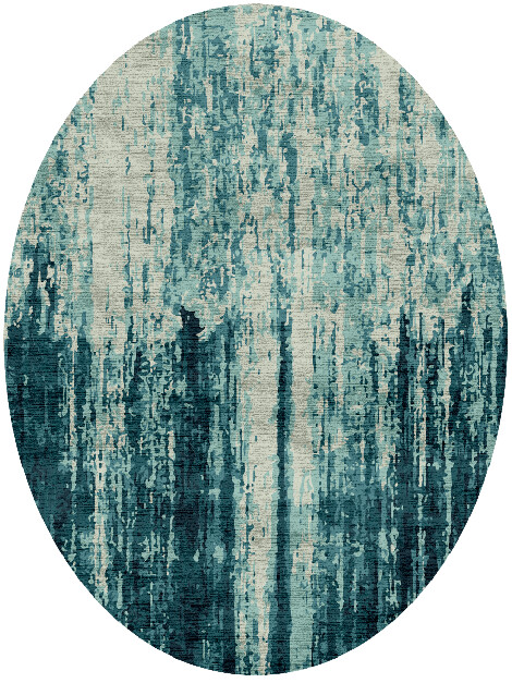 Soot Gradation Oval Hand Knotted Bamboo Silk Custom Rug by Rug Artisan