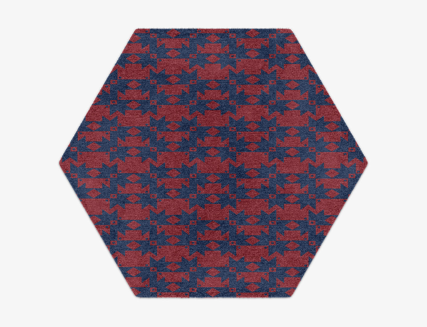 Southwestern Geometric Hexagon Hand Knotted Tibetan Wool Custom Rug by Rug Artisan