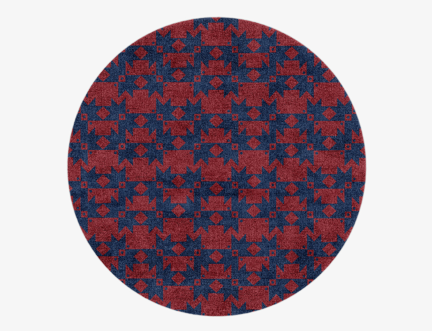Southwestern Geometric Round Hand Knotted Bamboo Silk Custom Rug by Rug Artisan