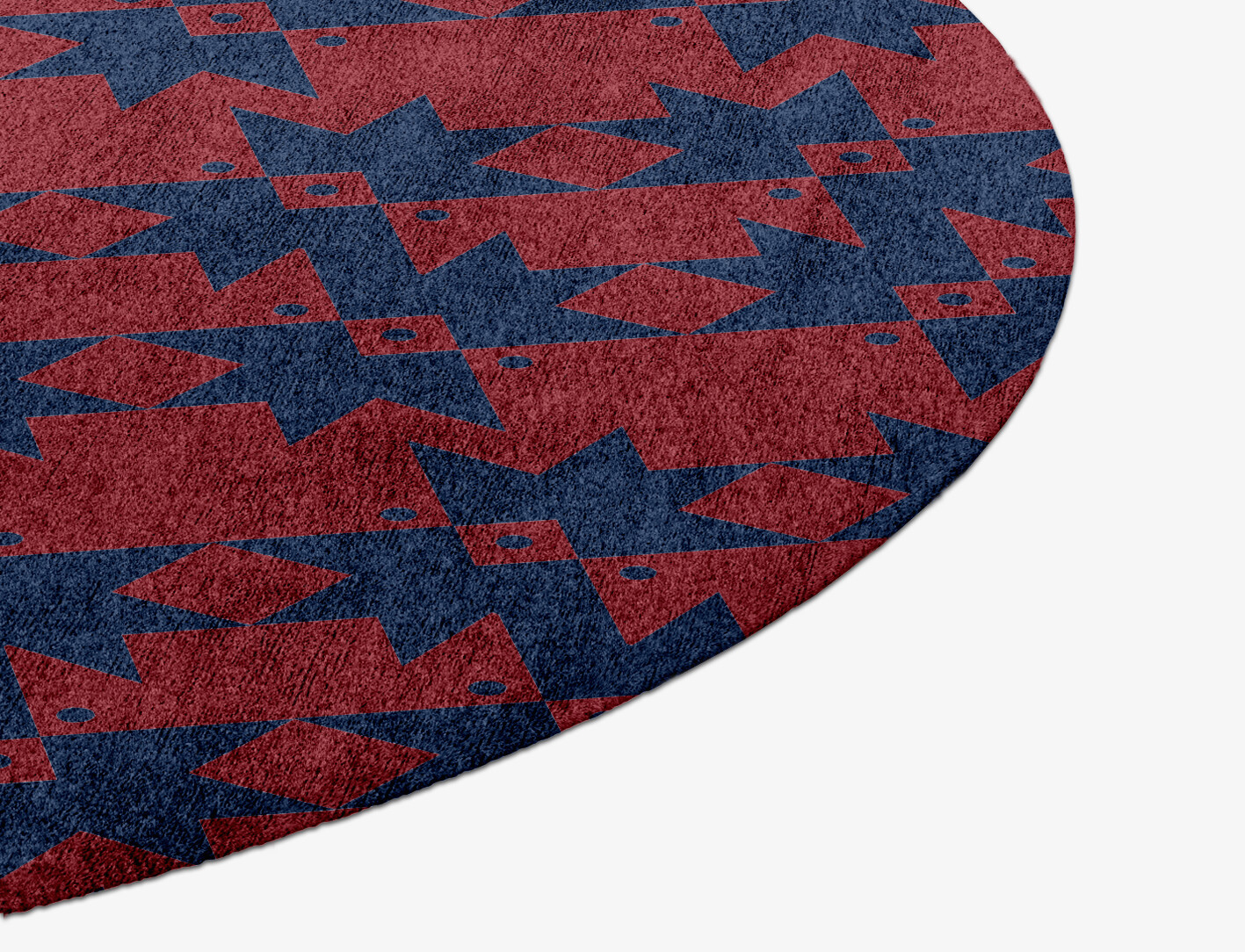 Southwestern Geometric Round Hand Knotted Bamboo Silk Custom Rug by Rug Artisan
