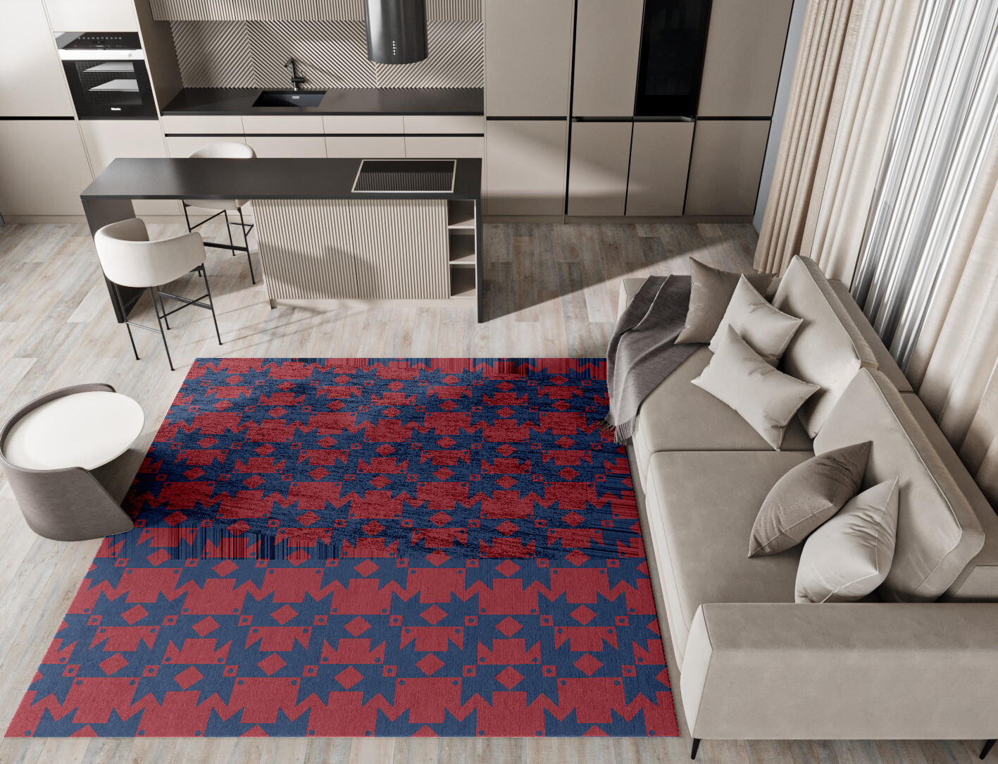 Southwestern Geometric Square Hand Knotted Bamboo Silk Custom Rug by Rug Artisan