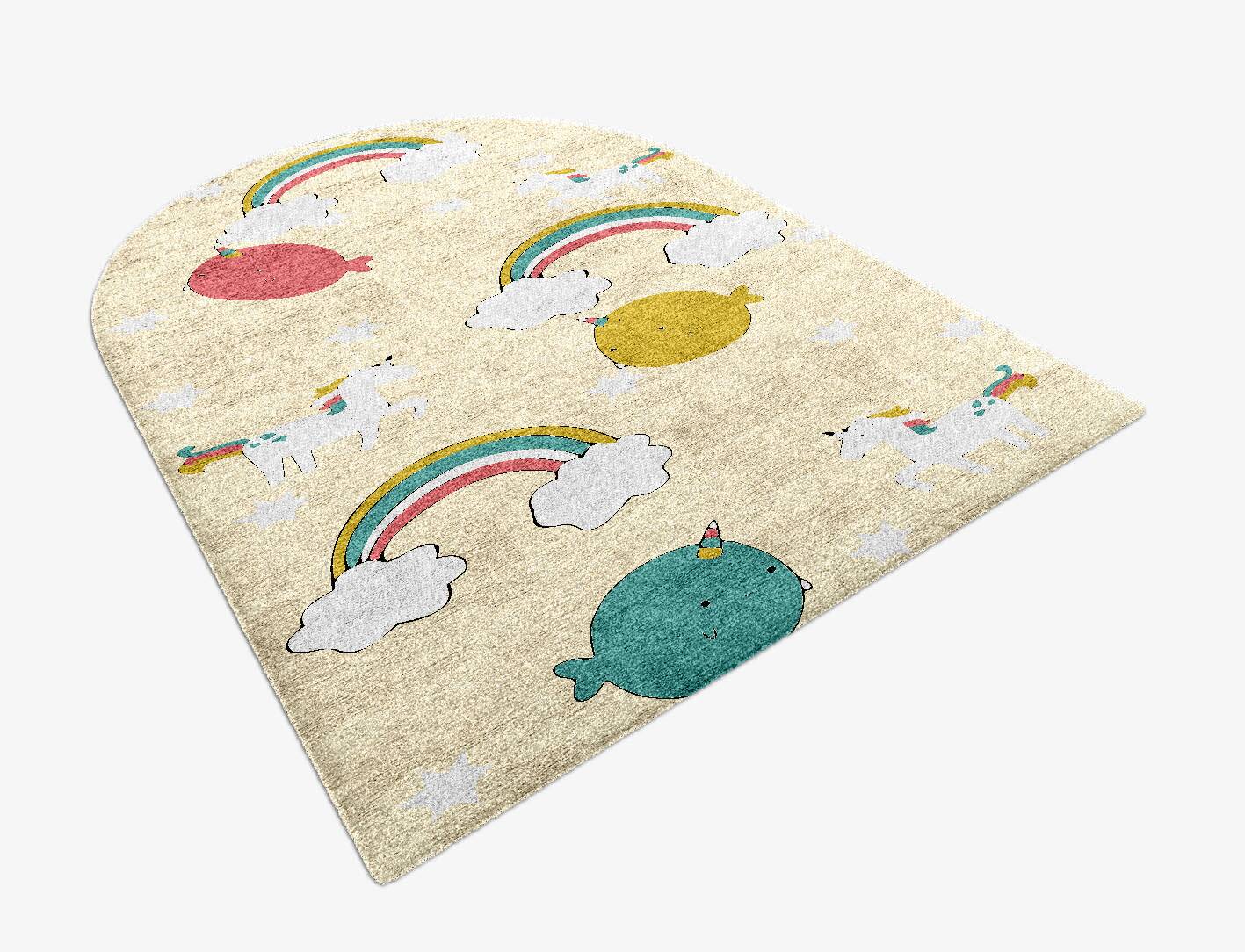 Space Unicorns Kids Arch Hand Knotted Bamboo Silk Custom Rug by Rug Artisan