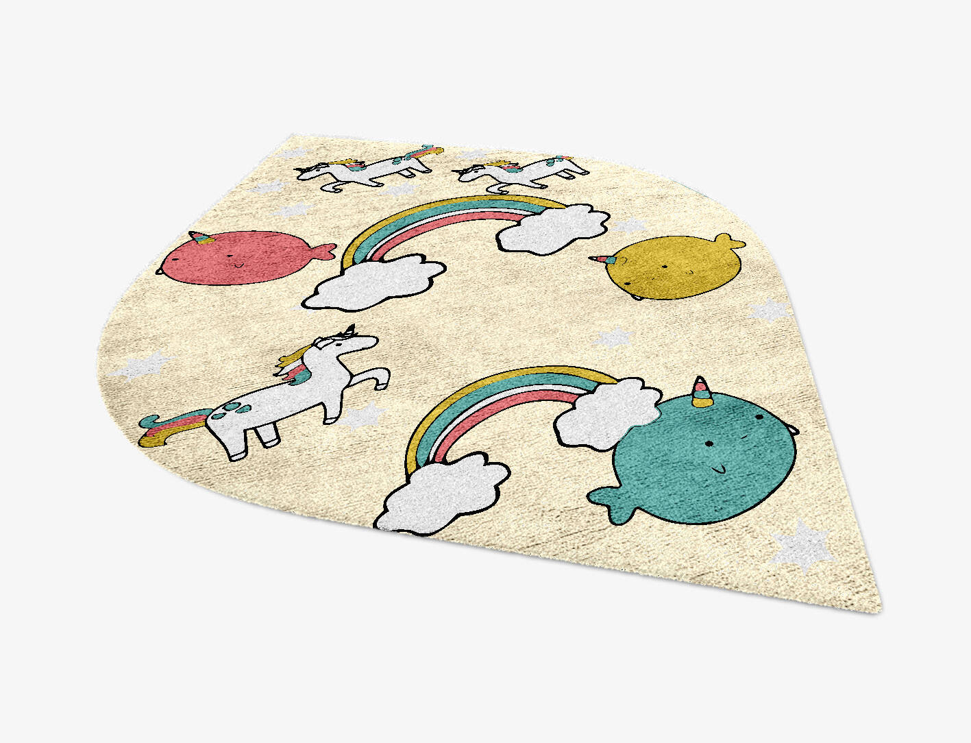 Space Unicorns Kids Ogee Hand Knotted Bamboo Silk Custom Rug by Rug Artisan