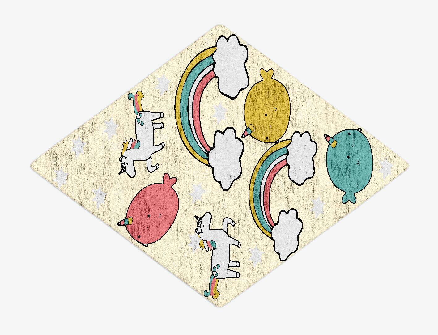 Space Unicorns Kids Diamond Hand Tufted Bamboo Silk Custom Rug by Rug Artisan