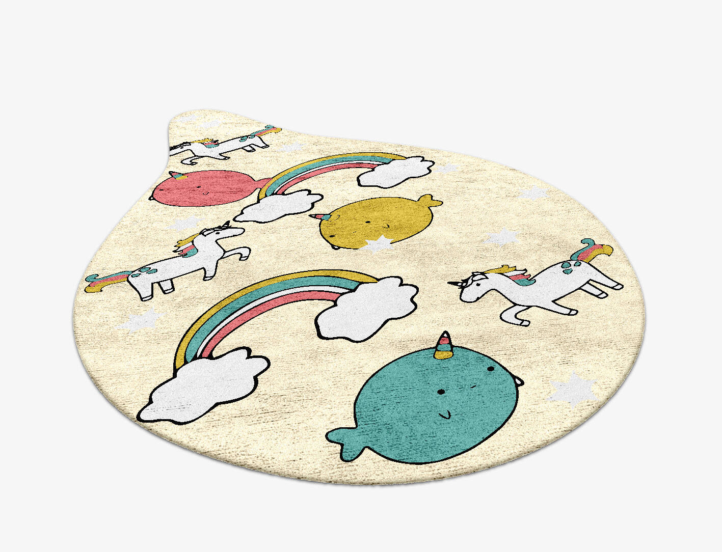 Space Unicorns Kids Drop Hand Tufted Bamboo Silk Custom Rug by Rug Artisan