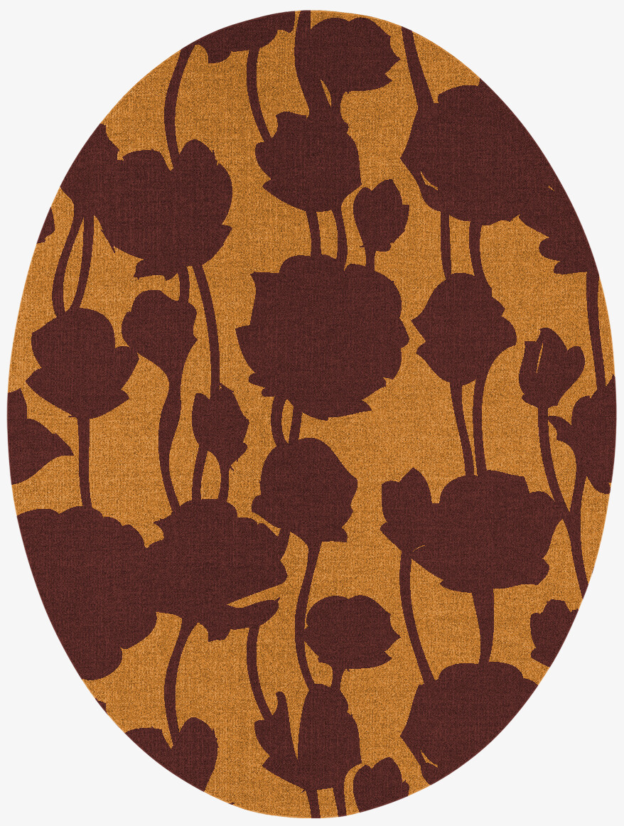 Spalliera Floral Oval Flatweave New Zealand Wool Custom Rug by Rug Artisan