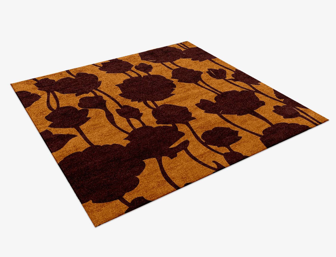 Spalliera Floral Square Hand Knotted Bamboo Silk Custom Rug by Rug Artisan