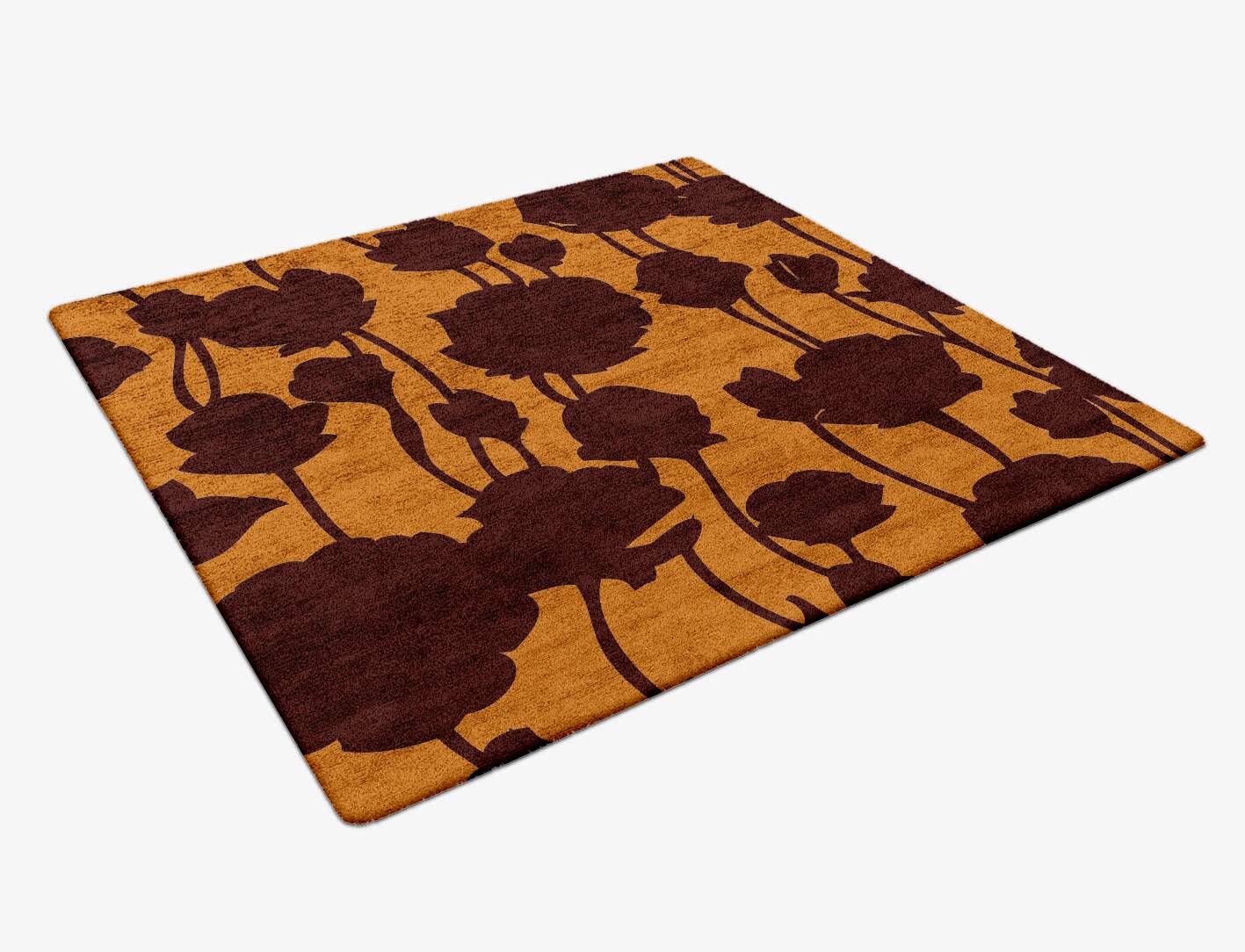 Spalliera Floral Square Hand Tufted Bamboo Silk Custom Rug by Rug Artisan