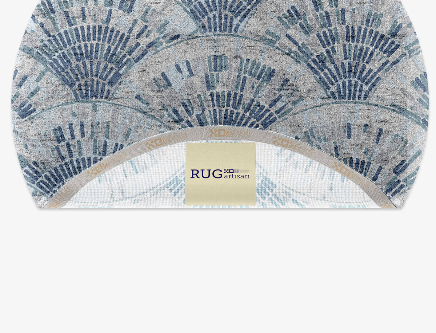 Span Cerulean Round Hand Knotted Bamboo Silk Custom Rug by Rug Artisan
