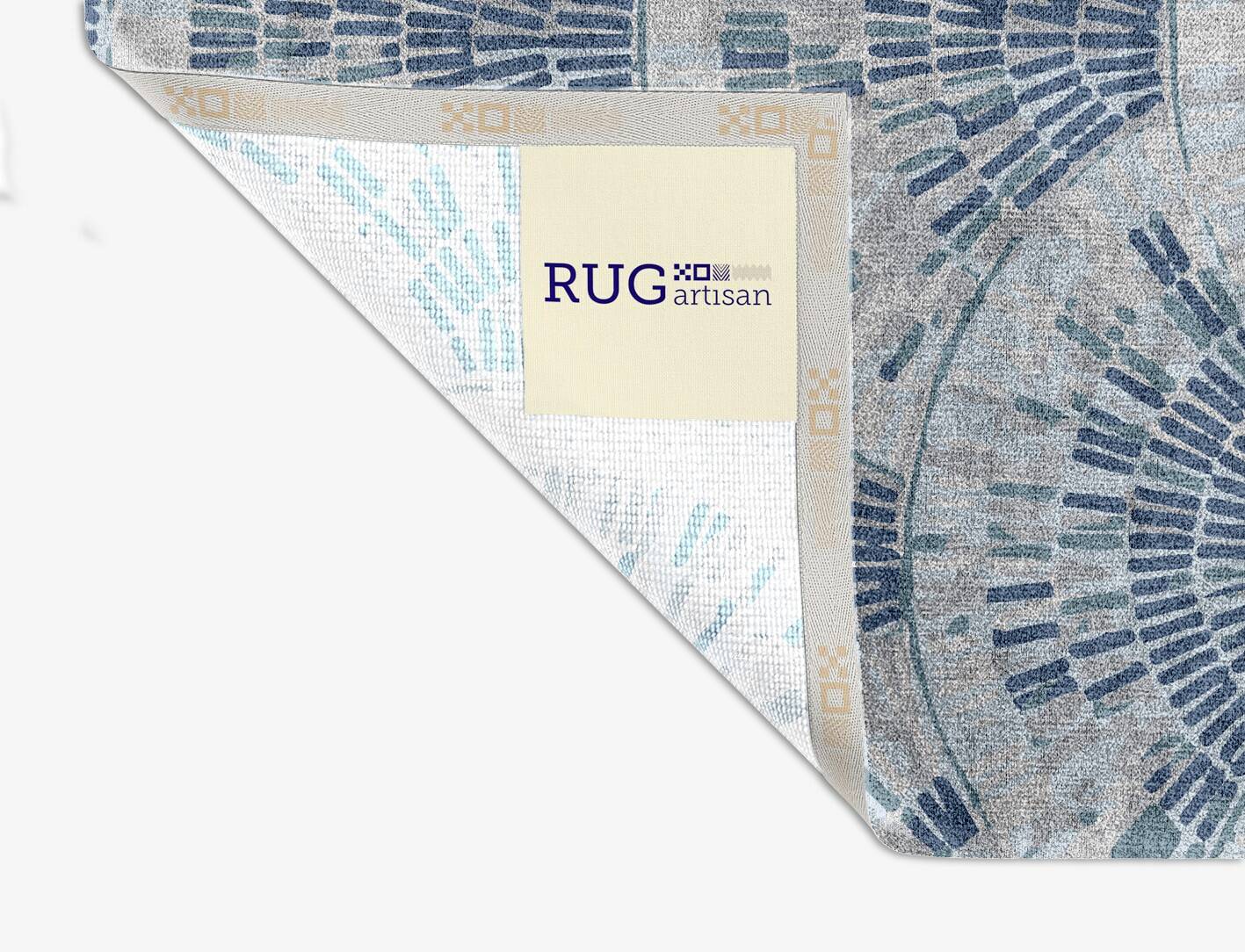 Span Cerulean Square Hand Knotted Bamboo Silk Custom Rug by Rug Artisan