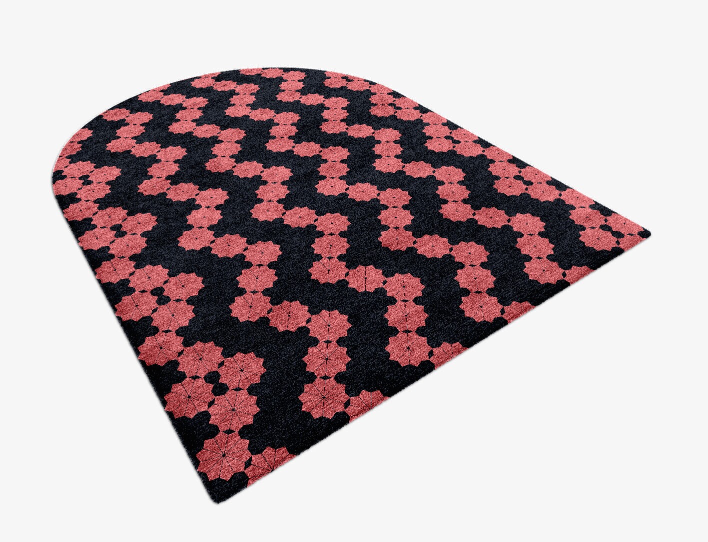 Spangles Geometric Arch Hand Knotted Bamboo Silk Custom Rug by Rug Artisan