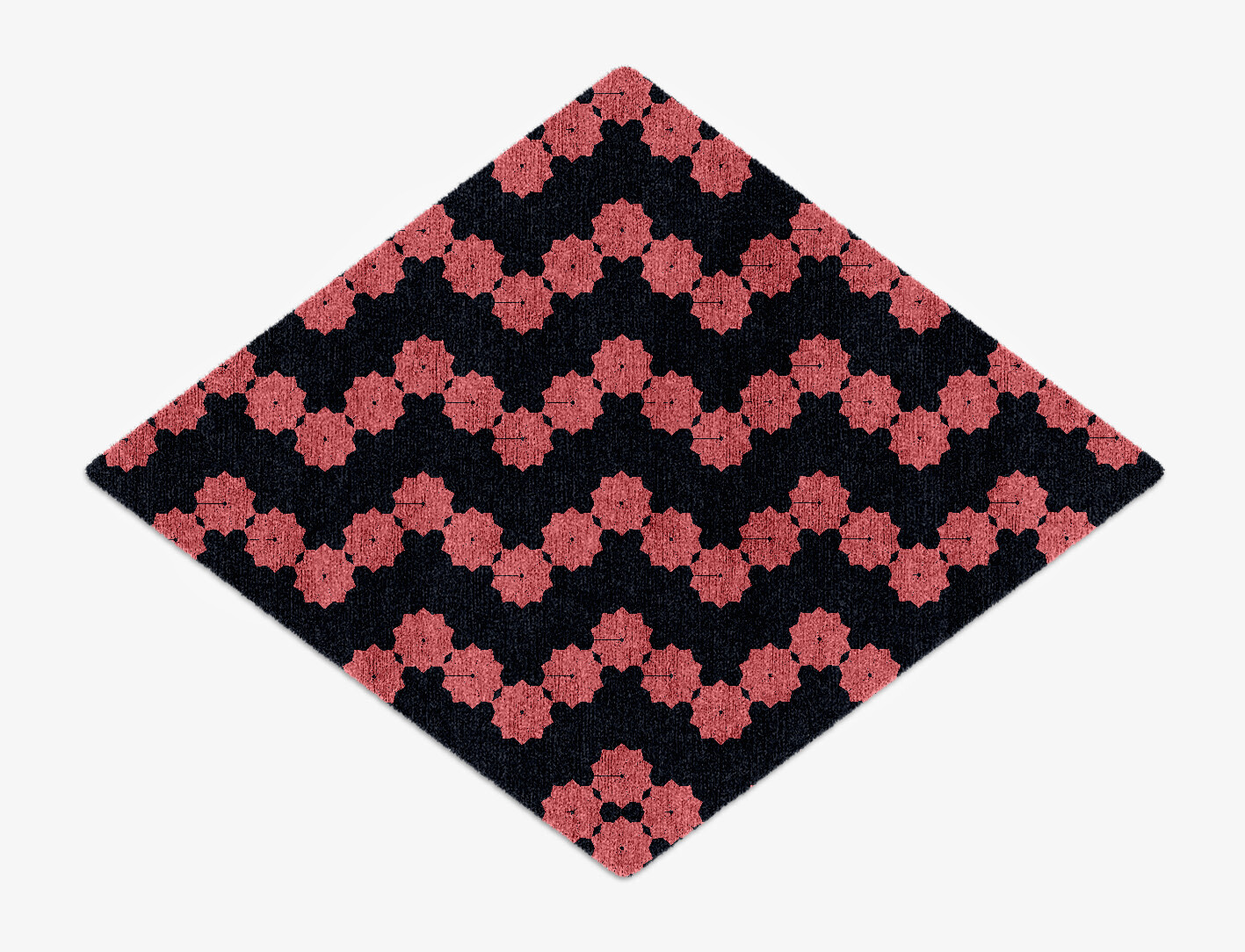 Spangles Geometric Diamond Hand Knotted Bamboo Silk Custom Rug by Rug Artisan
