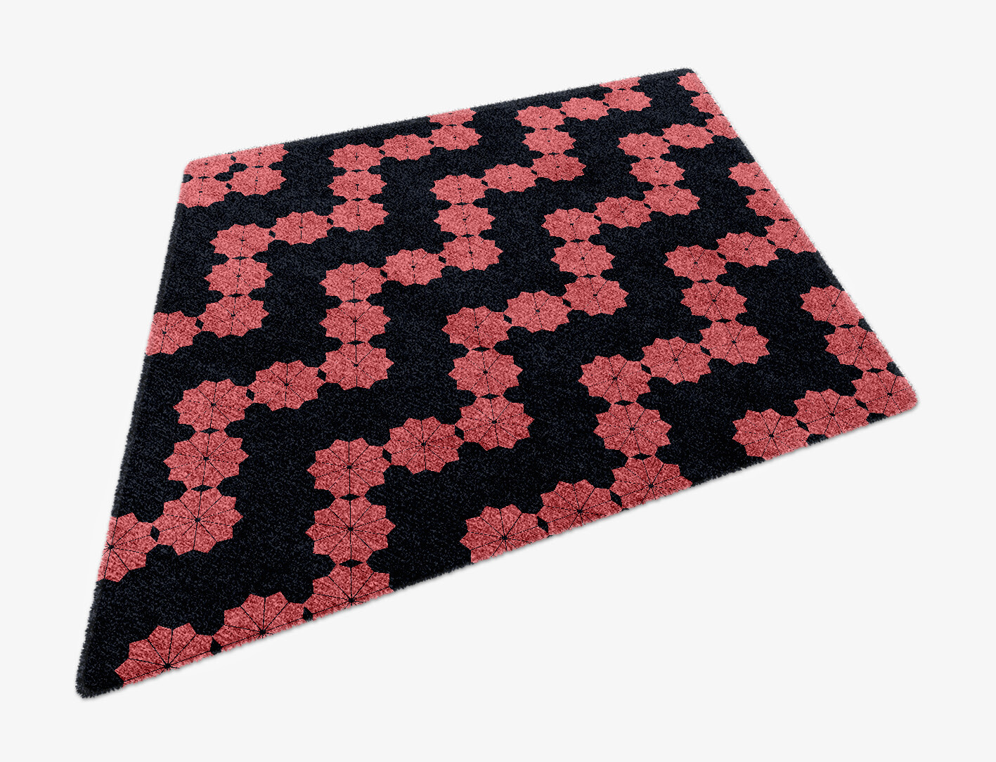 Spangles Geometric Diamond Hand Knotted Bamboo Silk Custom Rug by Rug Artisan