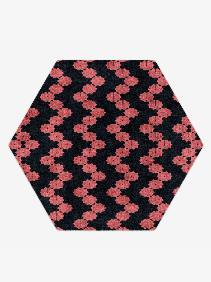 Spangles Geometric Hexagon Hand Knotted Bamboo Silk Custom Rug by Rug Artisan