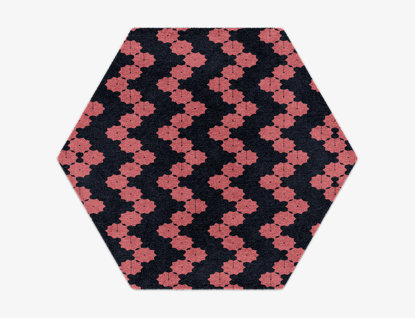 Spangles Geometric Hexagon Hand Knotted Tibetan Wool Custom Rug by Rug Artisan