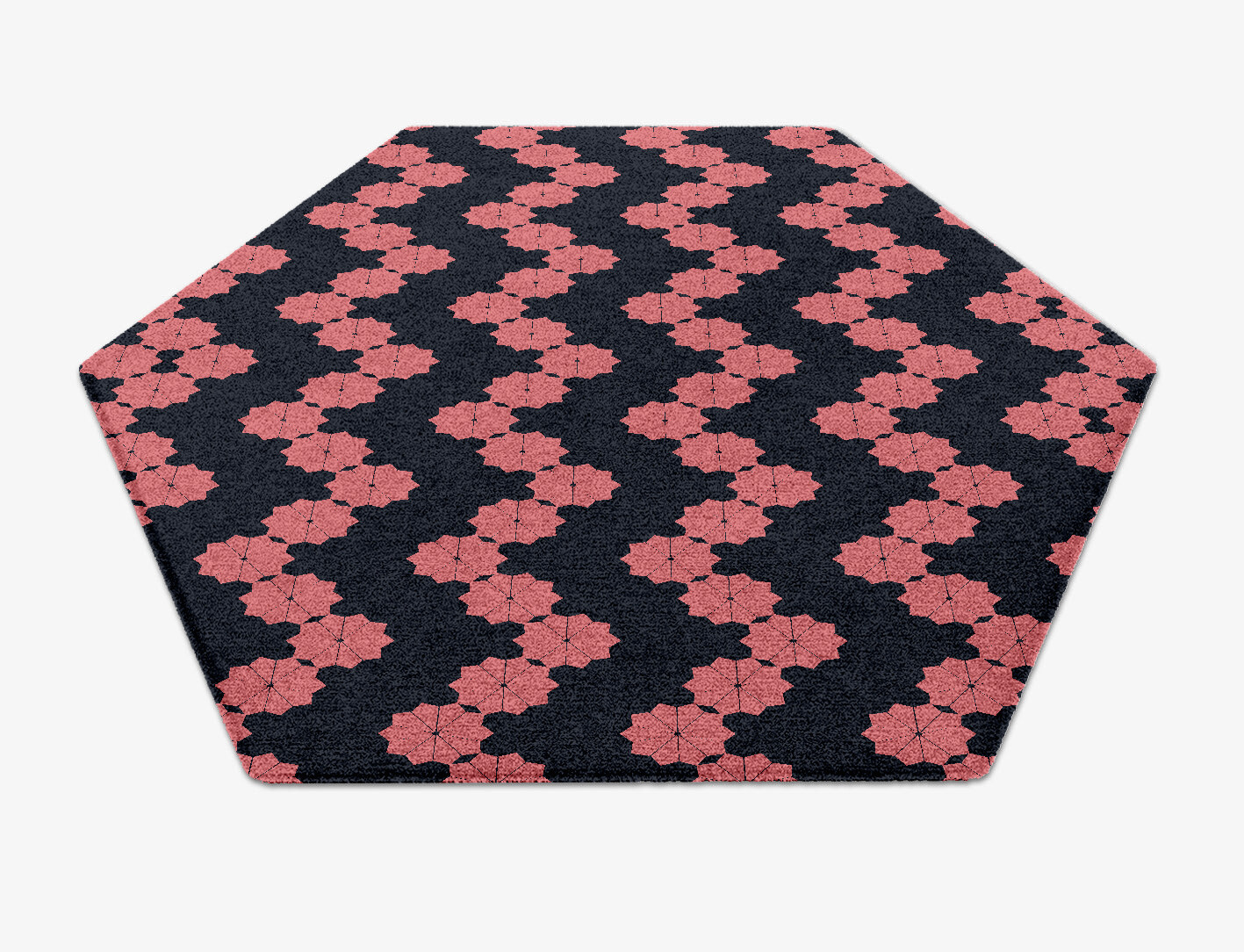 Spangles Geometric Hexagon Hand Knotted Tibetan Wool Custom Rug by Rug Artisan