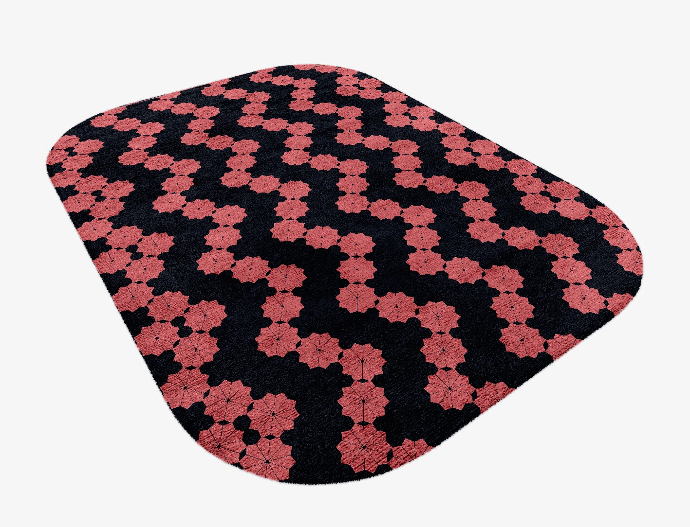 Spangles Geometric Oblong Hand Knotted Bamboo Silk Custom Rug by Rug Artisan