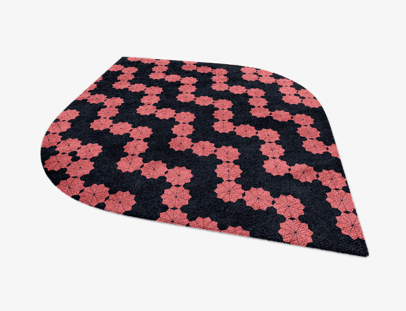 Spangles Geometric Ogee Hand Knotted Bamboo Silk Custom Rug by Rug Artisan
