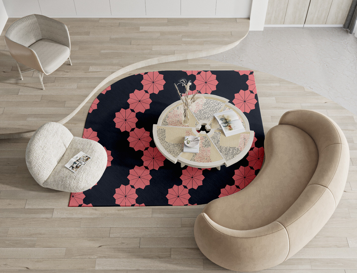 Spangles Geometric Ogee Hand Knotted Tibetan Wool Custom Rug by Rug Artisan