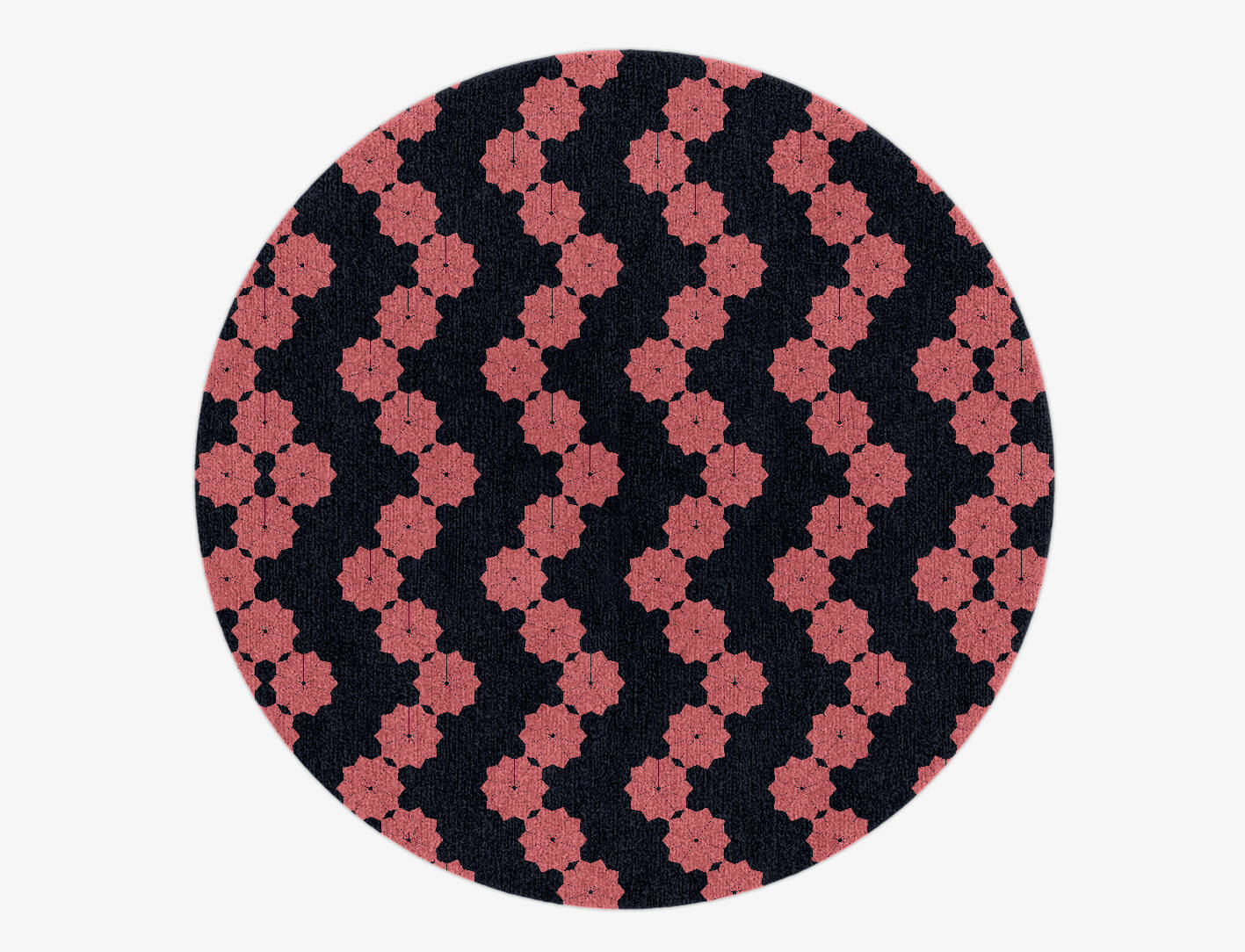 Spangles Geometric Round Hand Knotted Tibetan Wool Custom Rug by Rug Artisan