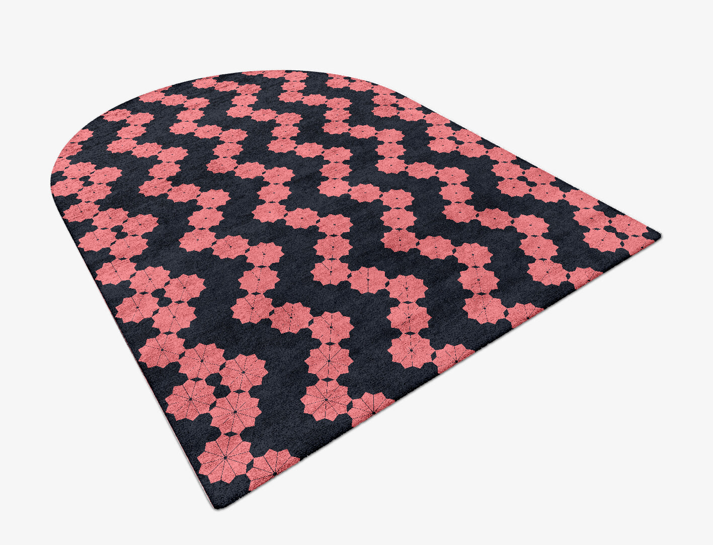 Spangles Geometric Arch Hand Tufted Bamboo Silk Custom Rug by Rug Artisan