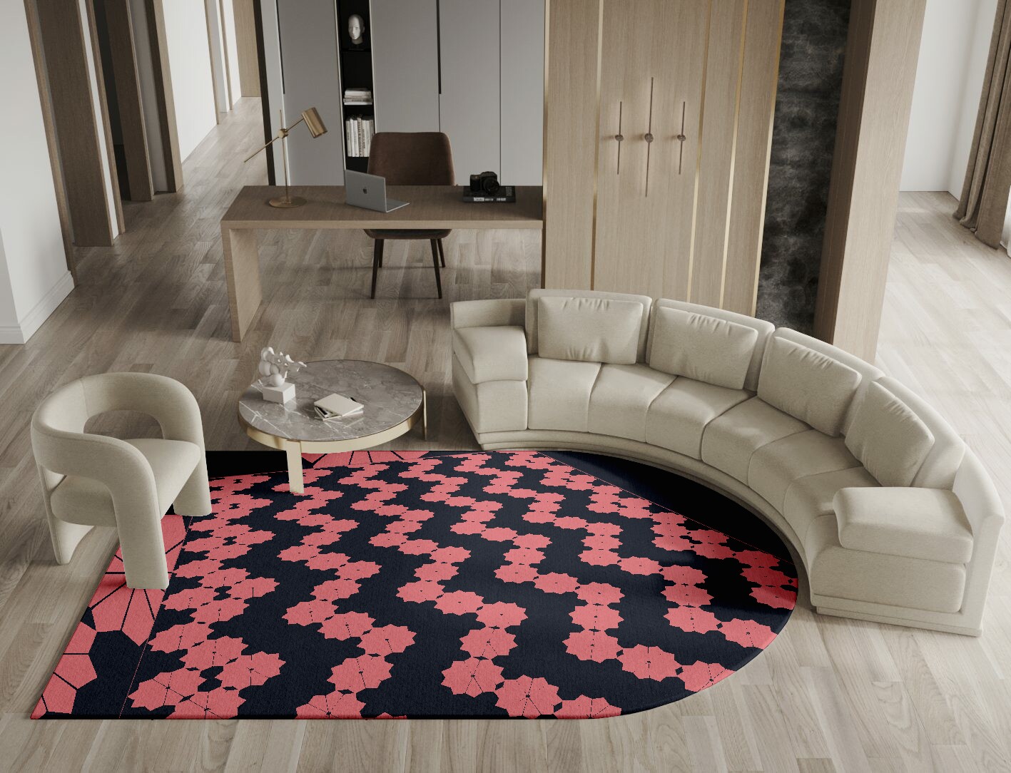 Spangles Geometric Arch Hand Tufted Pure Wool Custom Rug by Rug Artisan
