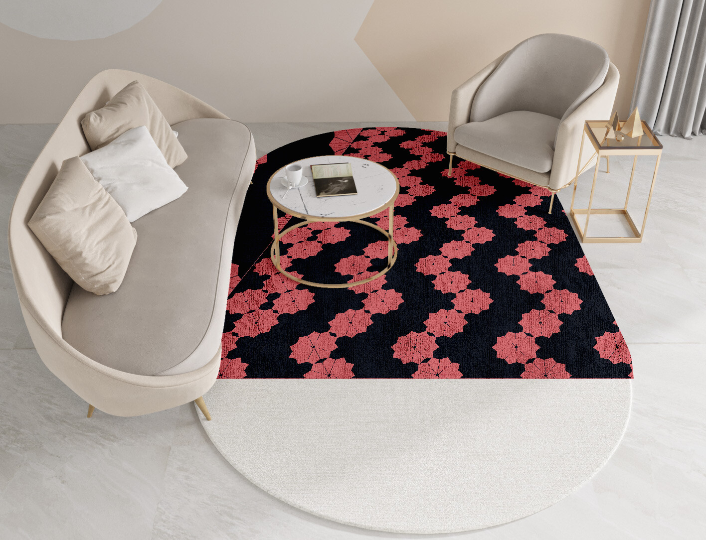 Spangles Geometric Capsule Hand Tufted Bamboo Silk Custom Rug by Rug Artisan