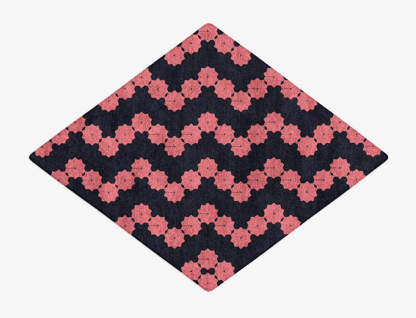 Spangles Geometric Diamond Hand Tufted Bamboo Silk Custom Rug by Rug Artisan