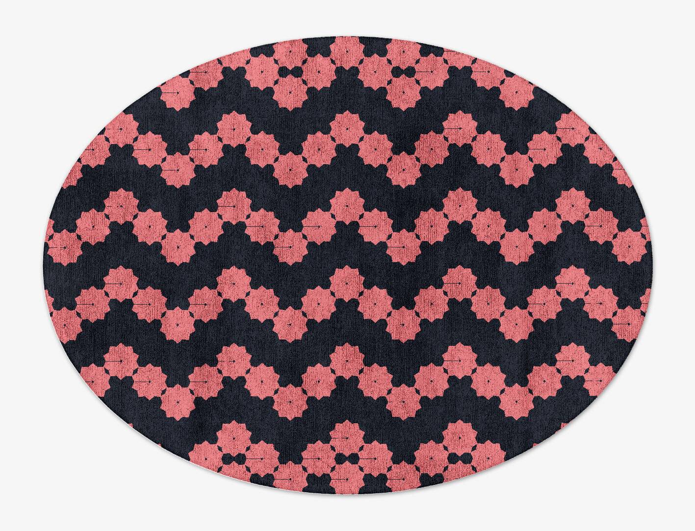 Spangles Geometric Oval Hand Tufted Bamboo Silk Custom Rug by Rug Artisan