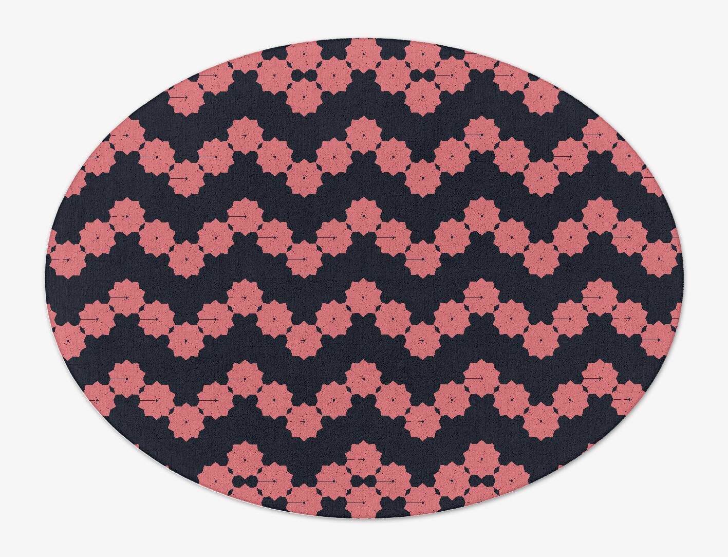 Spangles Geometric Oval Hand Tufted Pure Wool Custom Rug by Rug Artisan