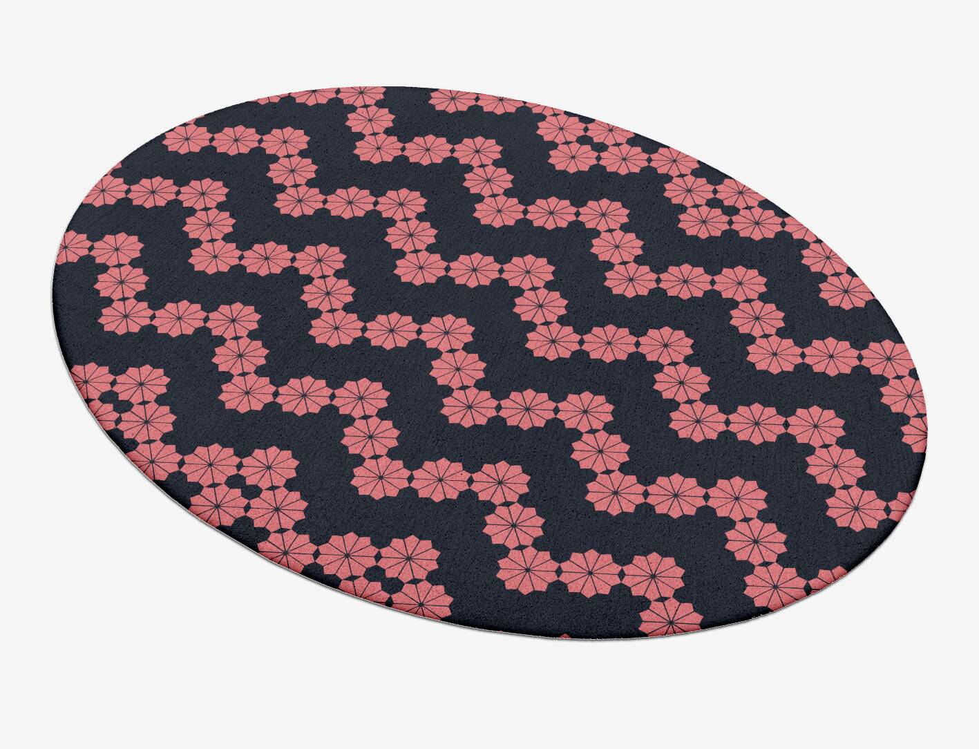 Spangles Geometric Oval Hand Tufted Pure Wool Custom Rug by Rug Artisan