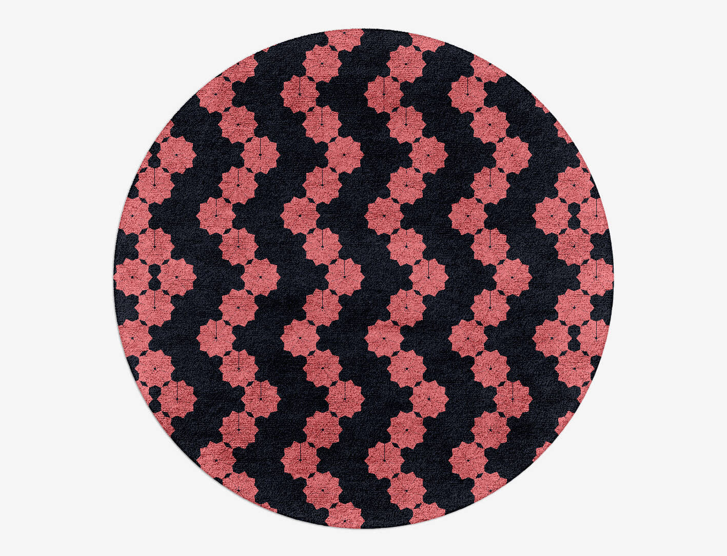 Spangles Geometric Round Hand Tufted Bamboo Silk Custom Rug by Rug Artisan