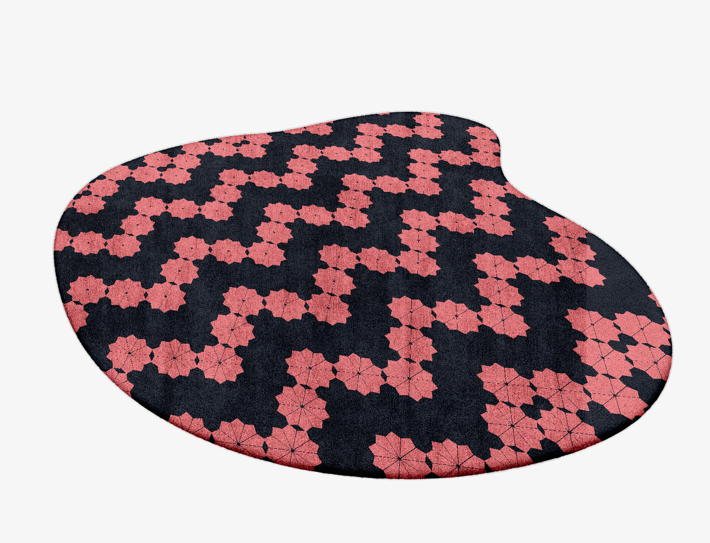 Spangles Geometric Splash Hand Tufted Bamboo Silk Custom Rug by Rug Artisan