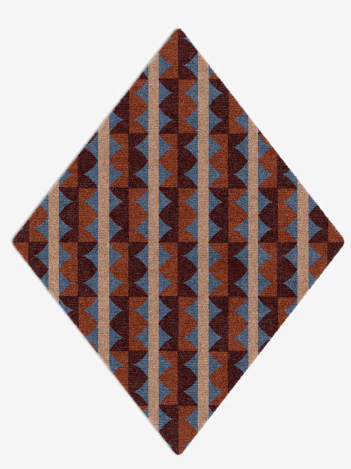 Sparrow Geometric Diamond Hand Knotted Tibetan Wool Custom Rug by Rug Artisan