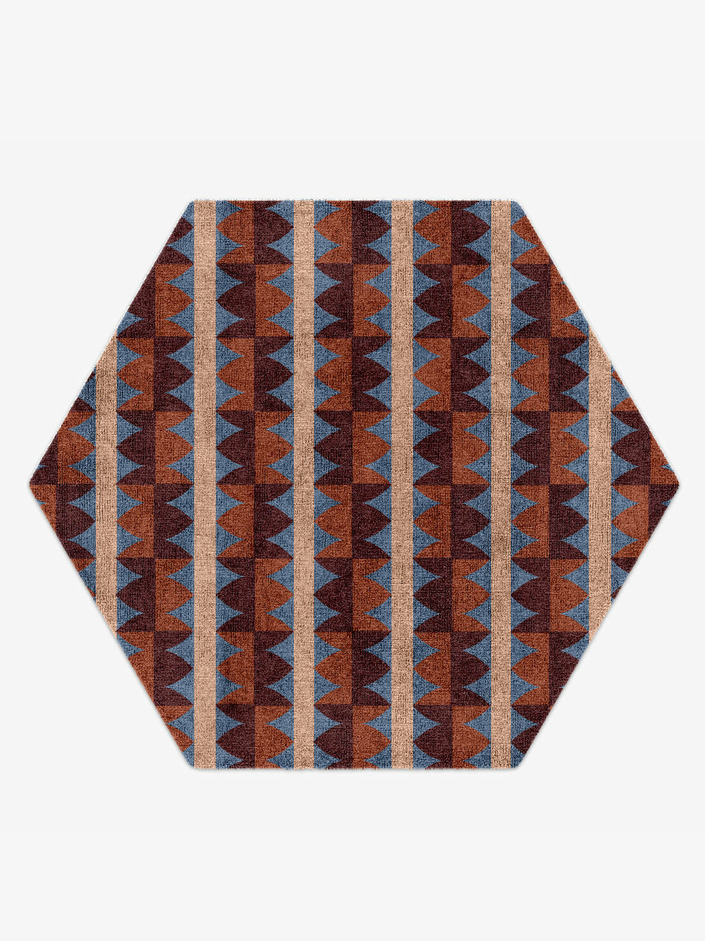 Sparrow Geometric Hexagon Hand Knotted Bamboo Silk Custom Rug by Rug Artisan