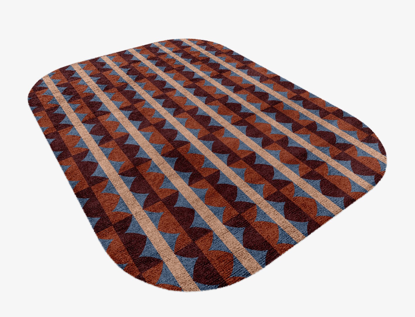 Sparrow Geometric Oblong Hand Knotted Bamboo Silk Custom Rug by Rug Artisan