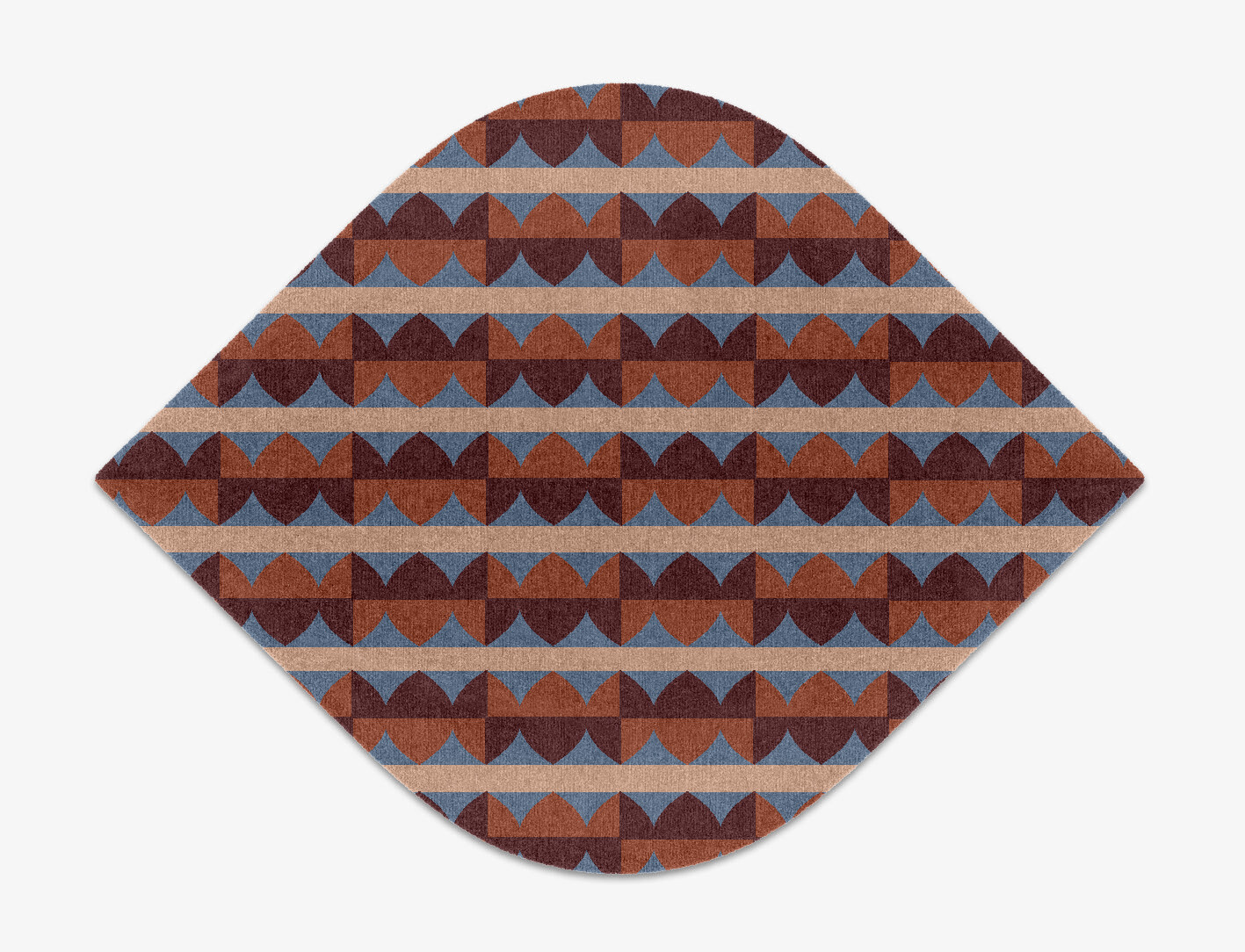 Sparrow Geometric Ogee Hand Knotted Tibetan Wool Custom Rug by Rug Artisan