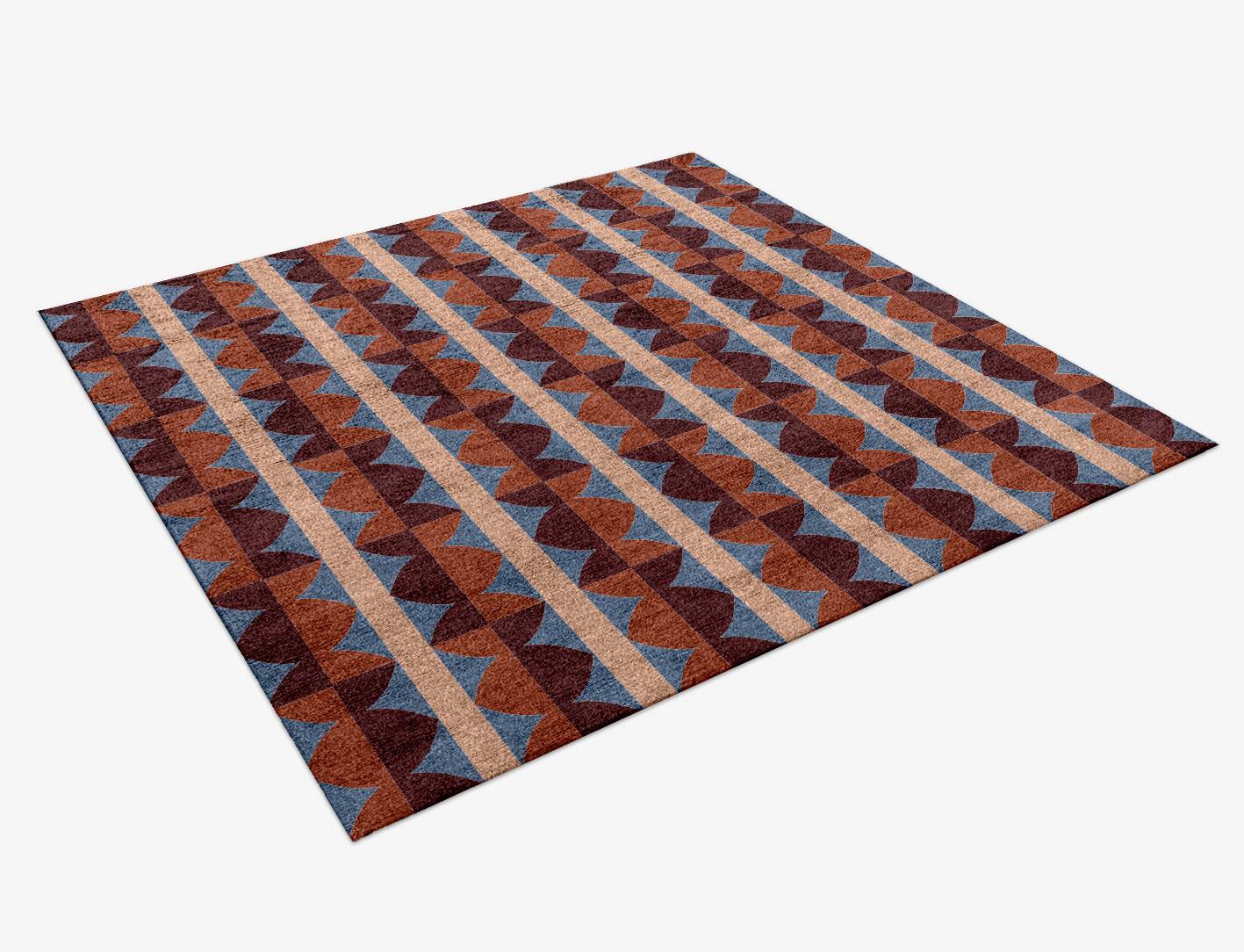 Sparrow Geometric Square Hand Knotted Bamboo Silk Custom Rug by Rug Artisan