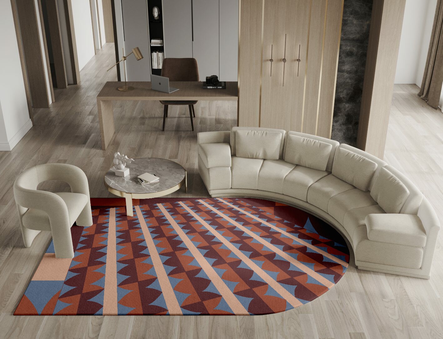 Sparrow Geometric Arch Hand Tufted Pure Wool Custom Rug by Rug Artisan
