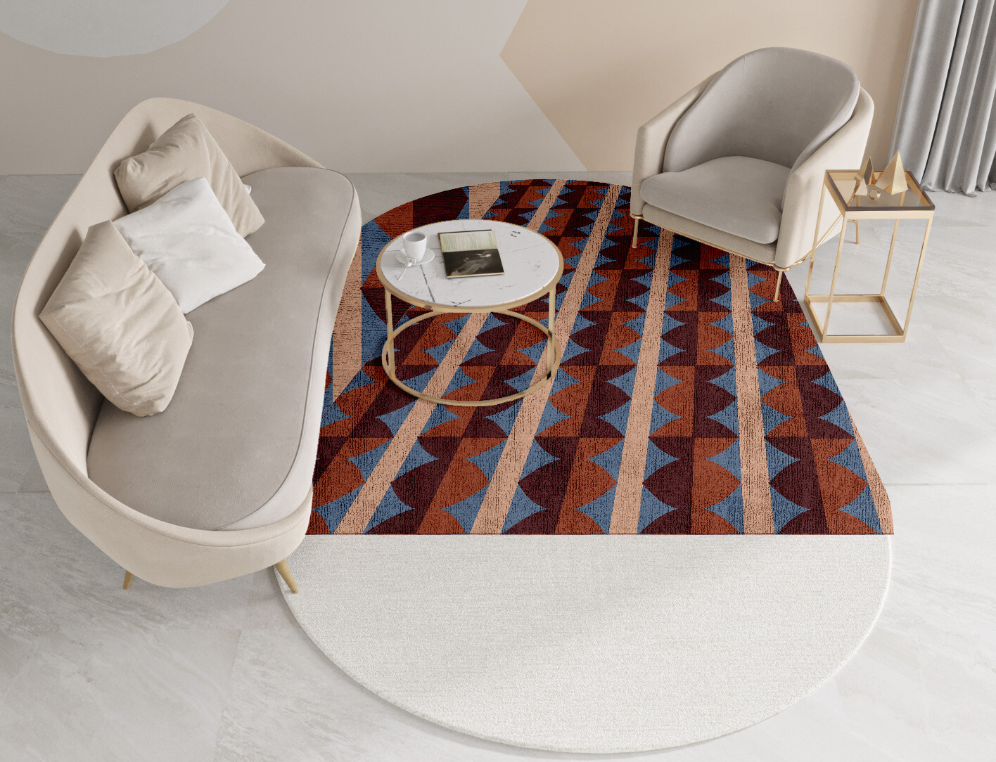 Sparrow Geometric Capsule Hand Tufted Bamboo Silk Custom Rug by Rug Artisan