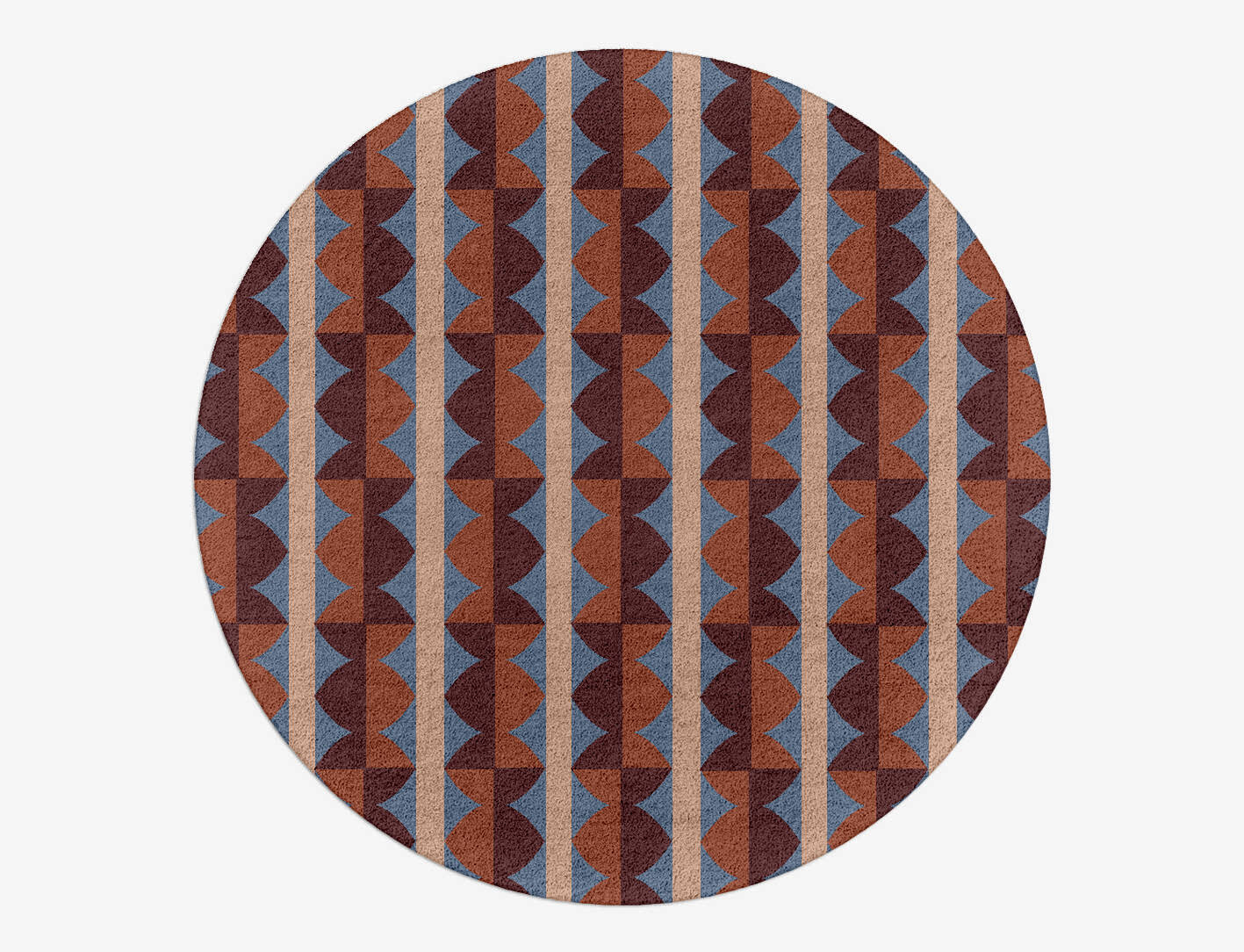 Sparrow Geometric Round Hand Tufted Pure Wool Custom Rug by Rug Artisan