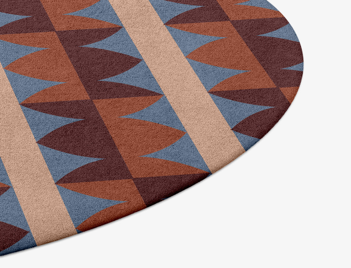 Sparrow Geometric Round Hand Tufted Pure Wool Custom Rug by Rug Artisan